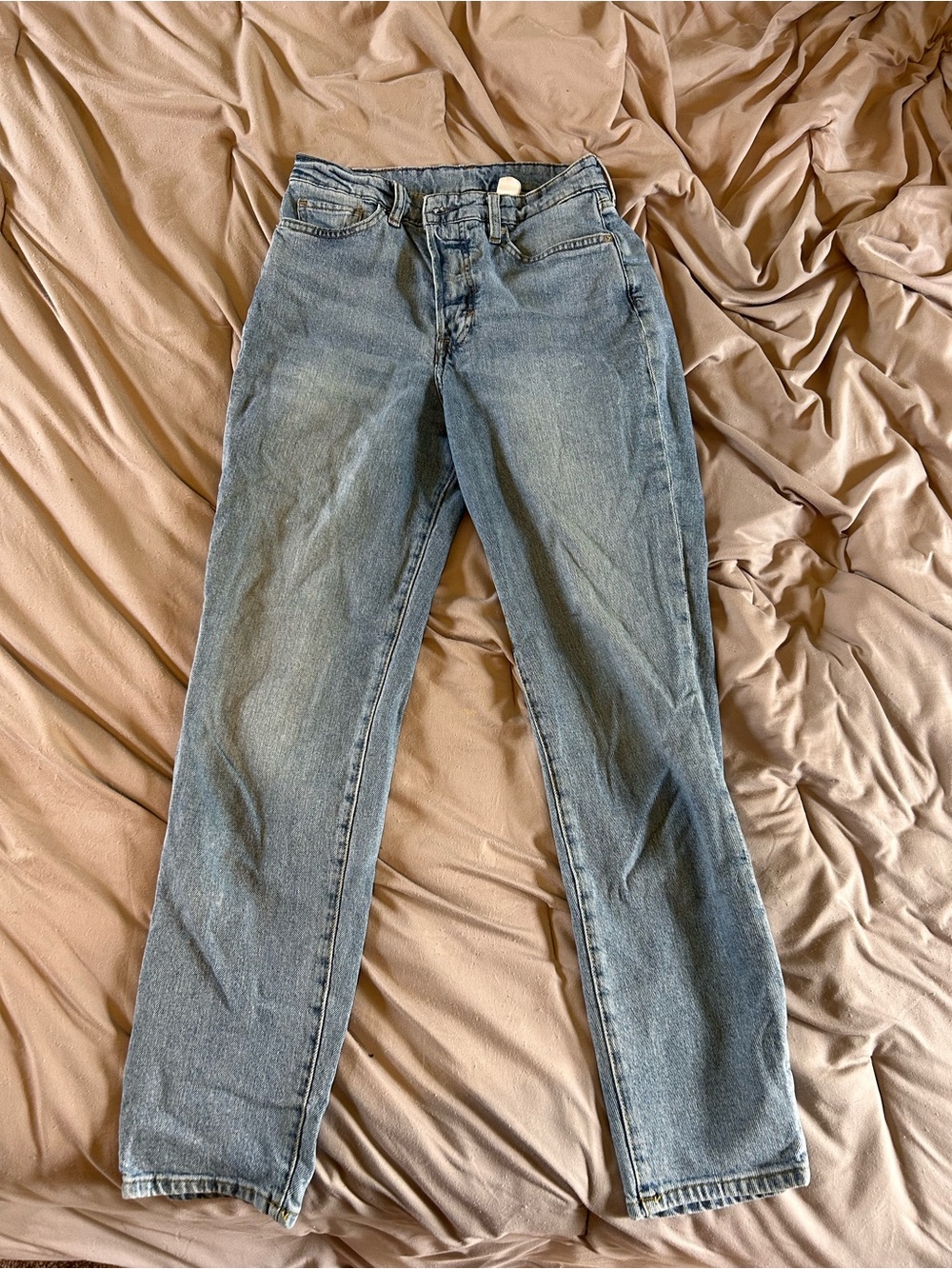 H&M Women's Blue Straight-Leg Jeans